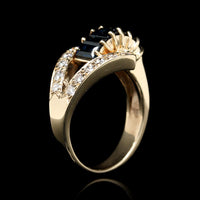 Dankner 14K Yellow Gold Estate Sapphire and Diamond Ring