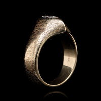 14K Yellow Gold Estate Marquise Diamond Textured Ring