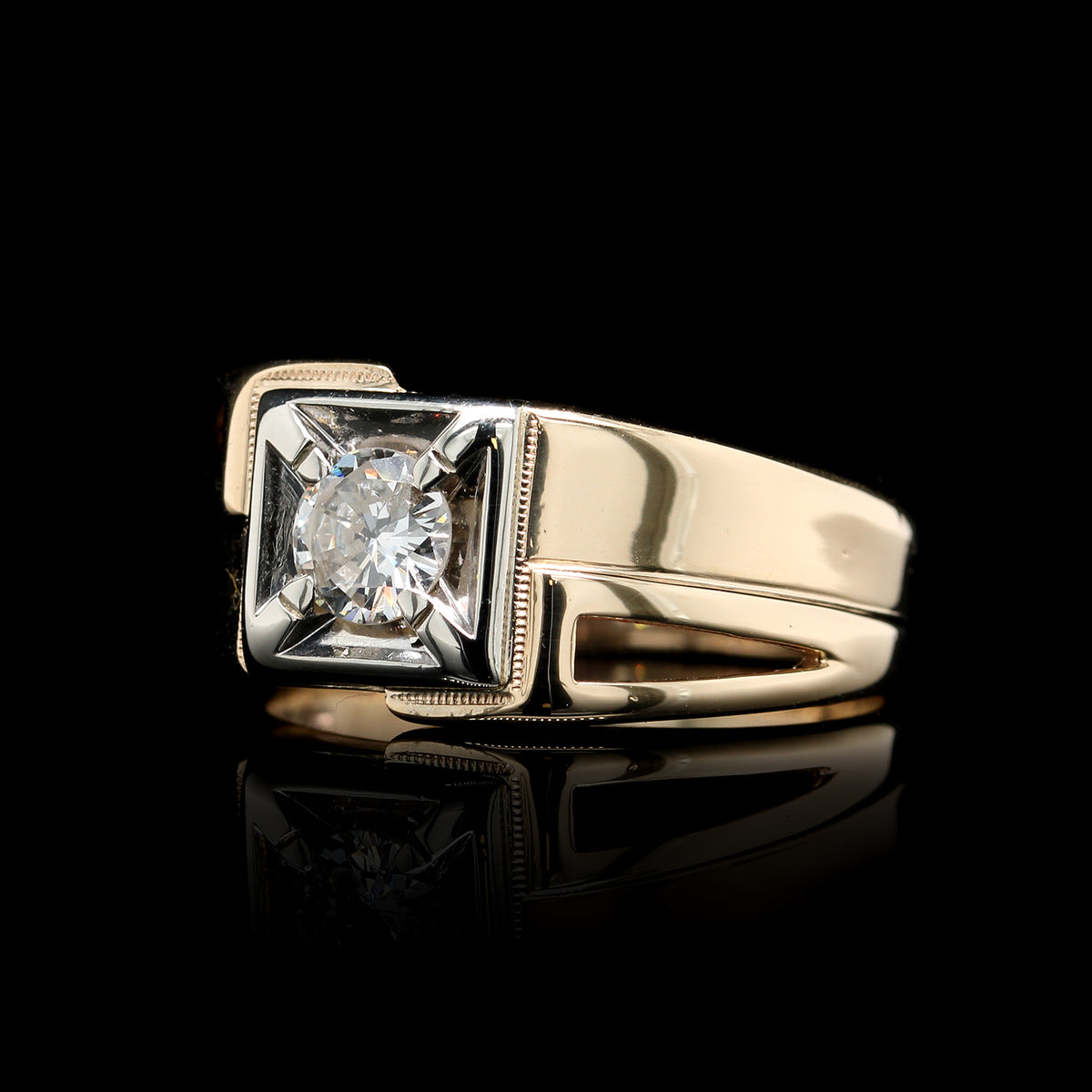 14K Two-tone Gold estate Diamond Ring