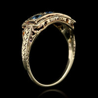 Antique 14K Yellow Gold Estate Sapphire Ring