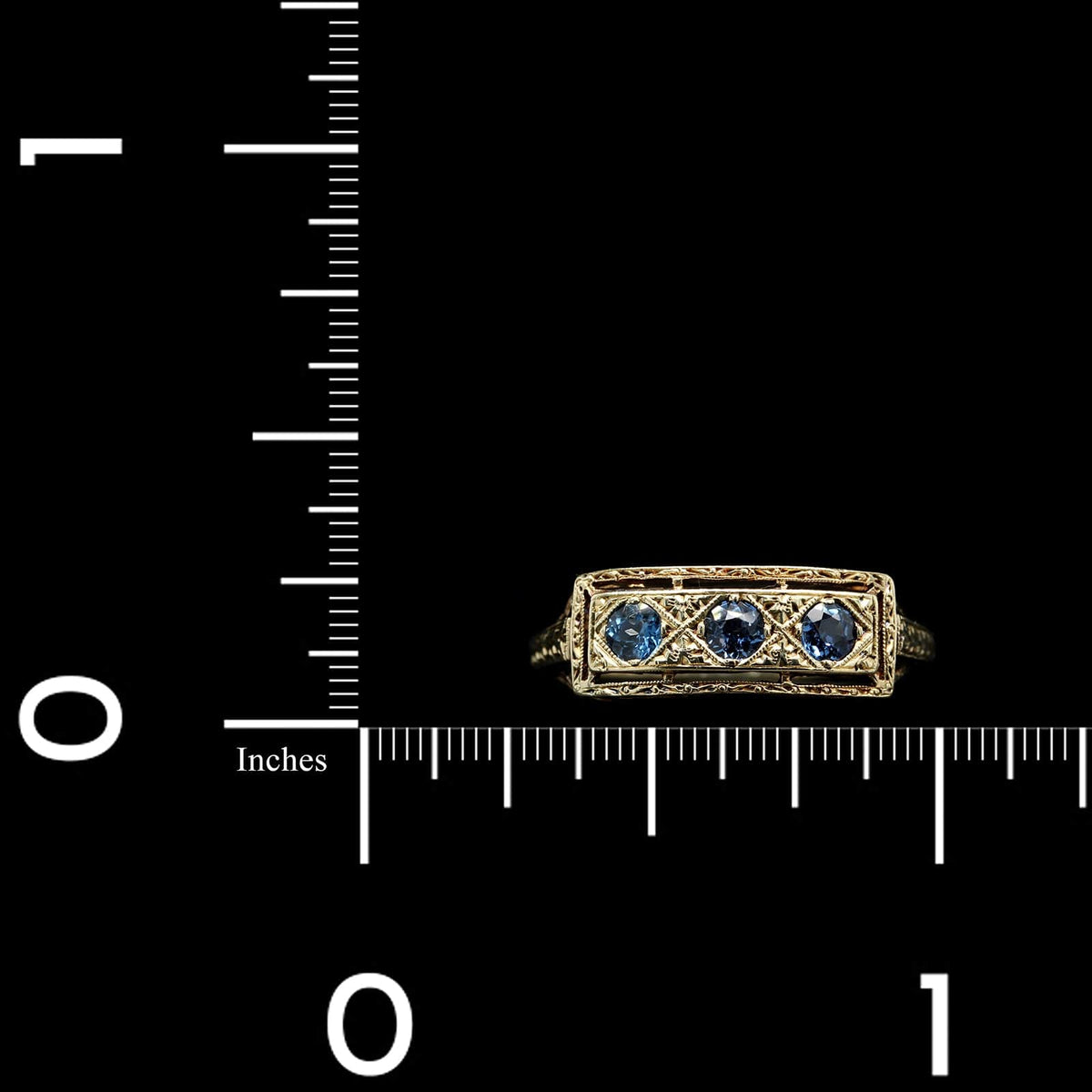 Antique 14K Yellow Gold Estate Sapphire Ring