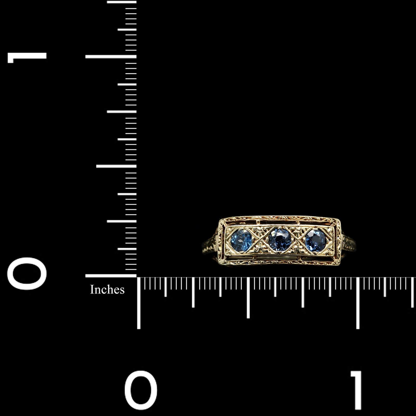 Antique 14K Yellow Gold Estate Sapphire Ring