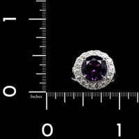 Platinum Estate Amethyst and Diamond Ring