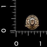 18K Yellow Gold Estate Black Star Sapphire Ring