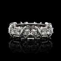 Tiffany & Co. Schlumberger Platinum Estate Sixteen Stone Diamond Ring