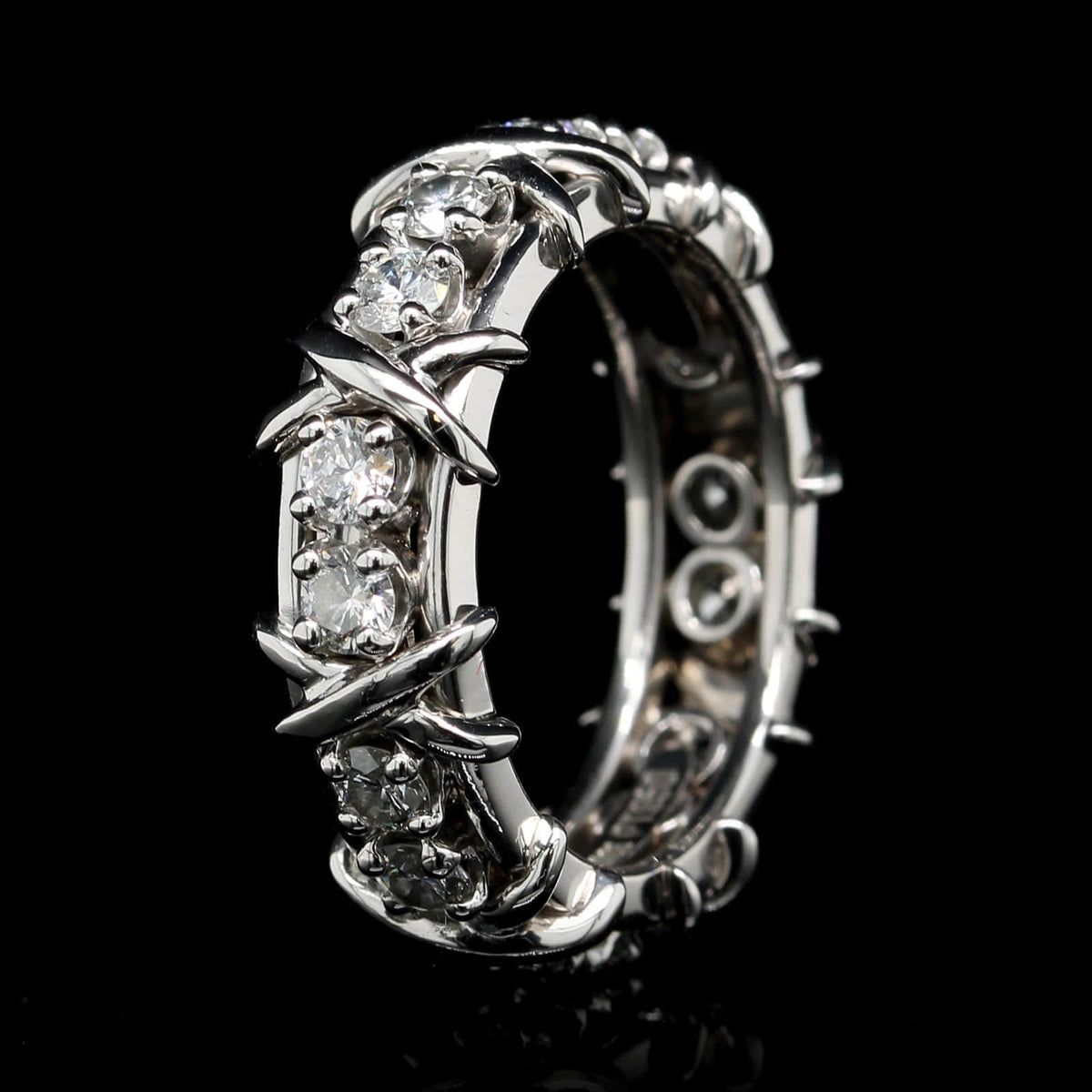 Tiffany & Co. Schlumberger Platinum Estate Sixteen Stone Diamond Ring