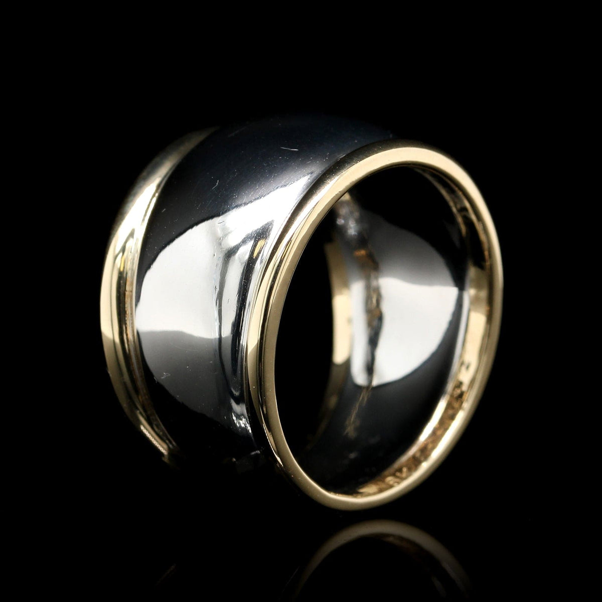 Platinum and 18K Yellow Gold Estate Tapered Band
