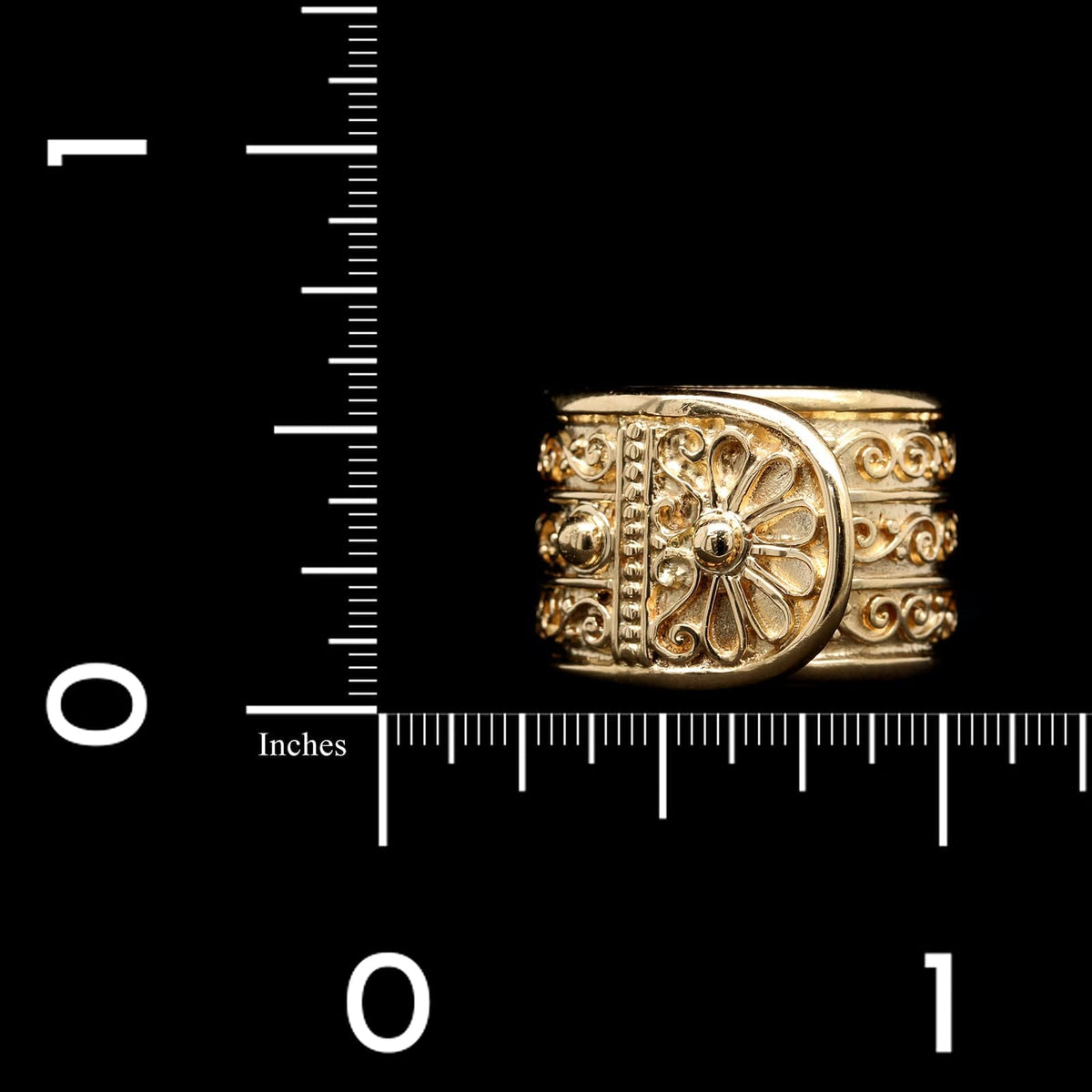 Zolotas 18K Yellow Gold Estate Buckle Style Ring