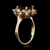 14K Yellow Gold Estate Amethyst and Diamond Ring