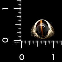 14K Yellow Gold Estate Tiger's Eye Cabochon Ring