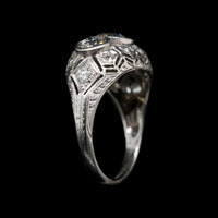 Antique Platinum Estate Three Stone Diamond Ring