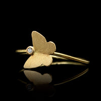 Lene Vibe 18K Yellow Gold Estate Diamond Butterfly Ring