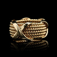 Tiffany & Co. 18K Yellow Gold Estate Jean Schlumberger Six Row X Band