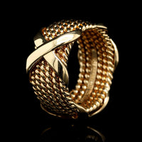 Tiffany & Co. 18K Yellow Gold Estate Jean Schlumberger Six Row X Band
