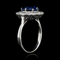14K White Gold Estate Sapphire and Diamond Ring