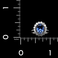 14K White Gold Estate Sapphire and Diamond Ring