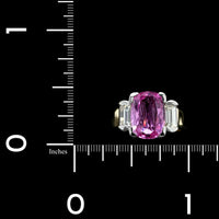 18K Two-tone Gold Estate Pink Sapphire and Diamond Ring