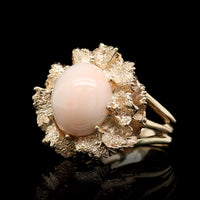 14K Yellow Gold Estate Coral Ring