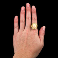 14K Yellow Gold Estate Coral Ring