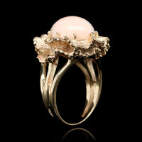 14K Yellow Gold Estate Coral Ring