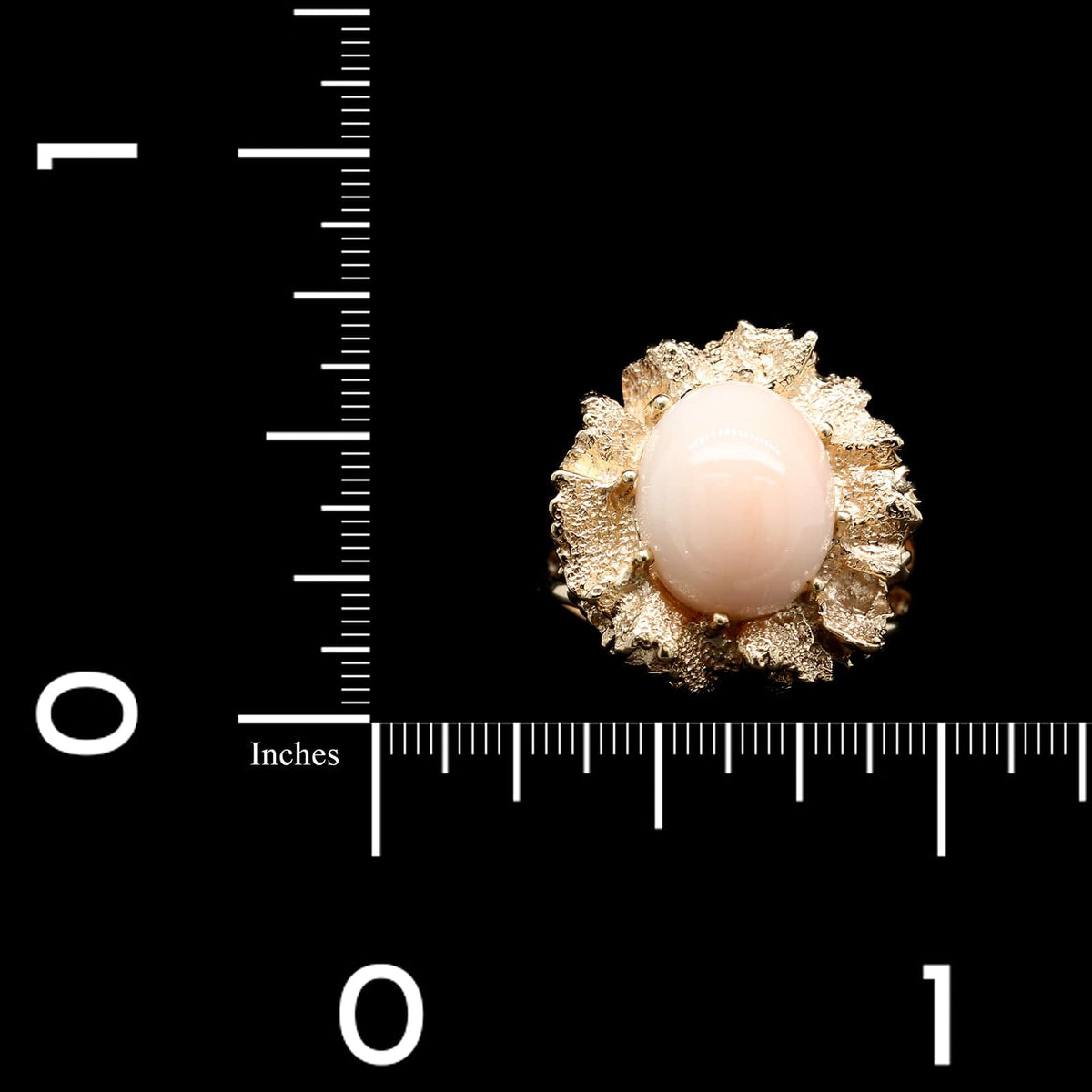 14K Yellow Gold Estate Coral Ring