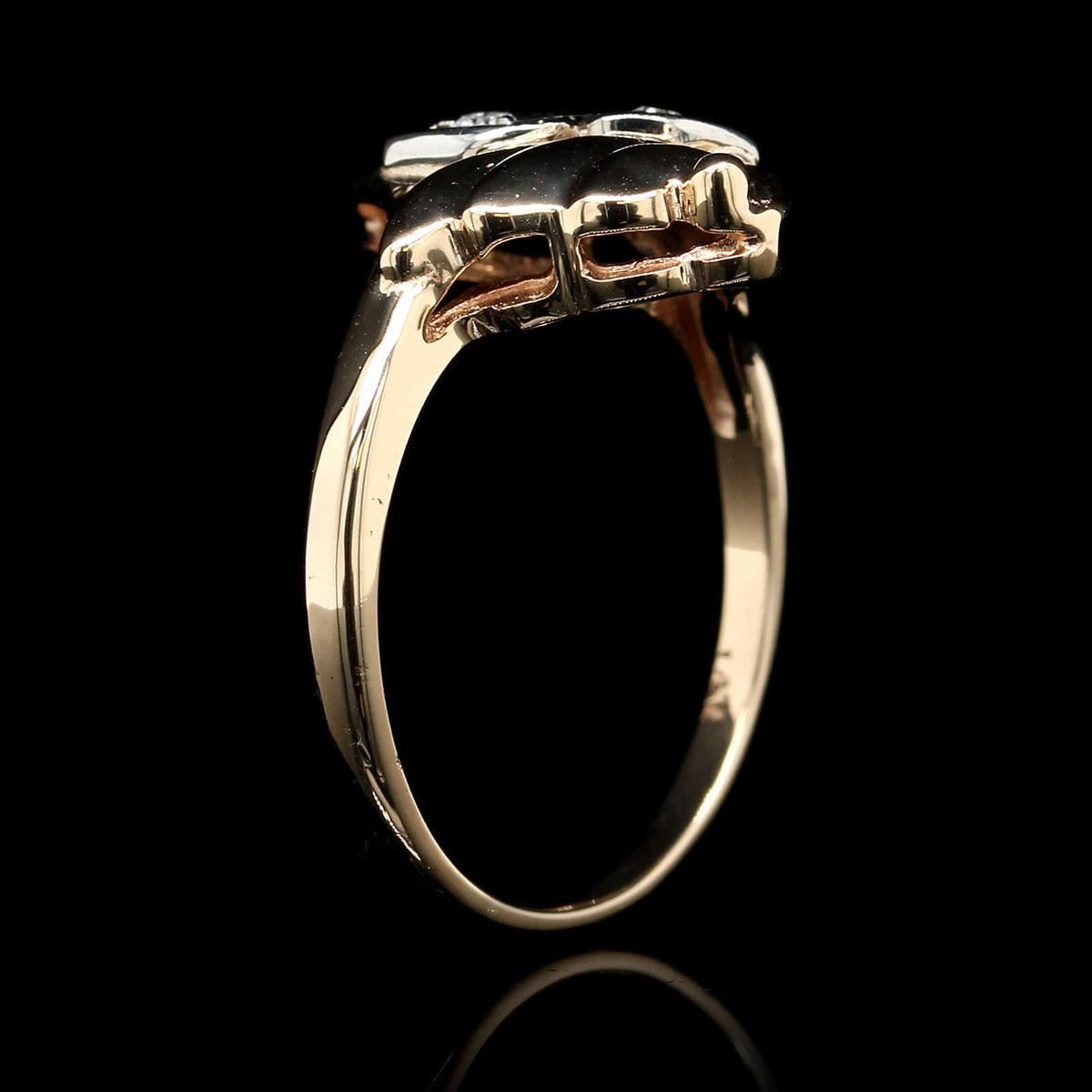 Vintage 14K Two-tone Gold Estate Diamond Ring
