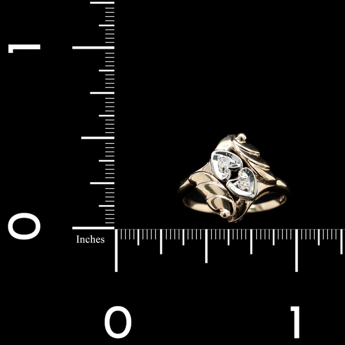 Vintage 14K Two-tone Gold Estate Diamond Ring