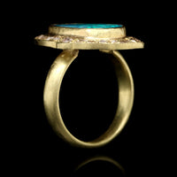 Sophie Theakston 18K Yellow Gold Opal Doublet and Diamond Ring