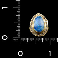 Sophie Theakston 18K Yellow Gold Opal Doublet and Diamond Ring