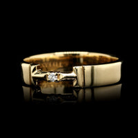 Tiffany & Co. 18K Yellow Gold Estate and Diamond T True Link Ring
