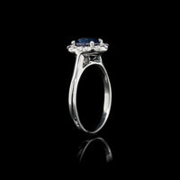 18K White Gold Estate Sapphire and Diamond Ring