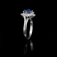 14K White Gold Estate Sapphire and Diamond Ring