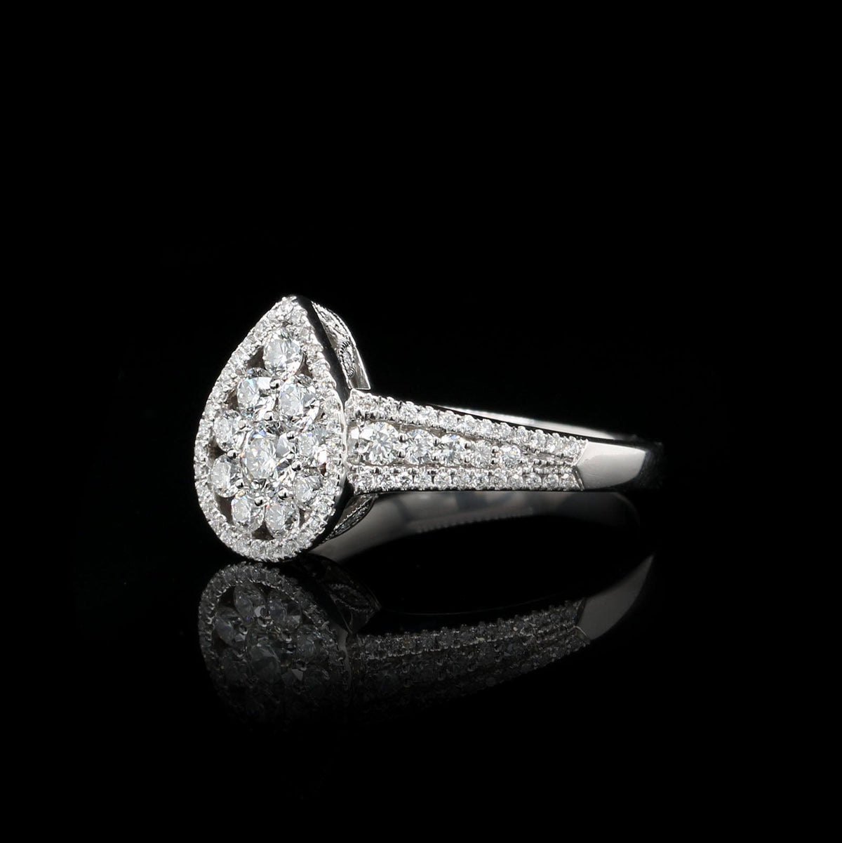 14K White Gold Estate Diamond Ring