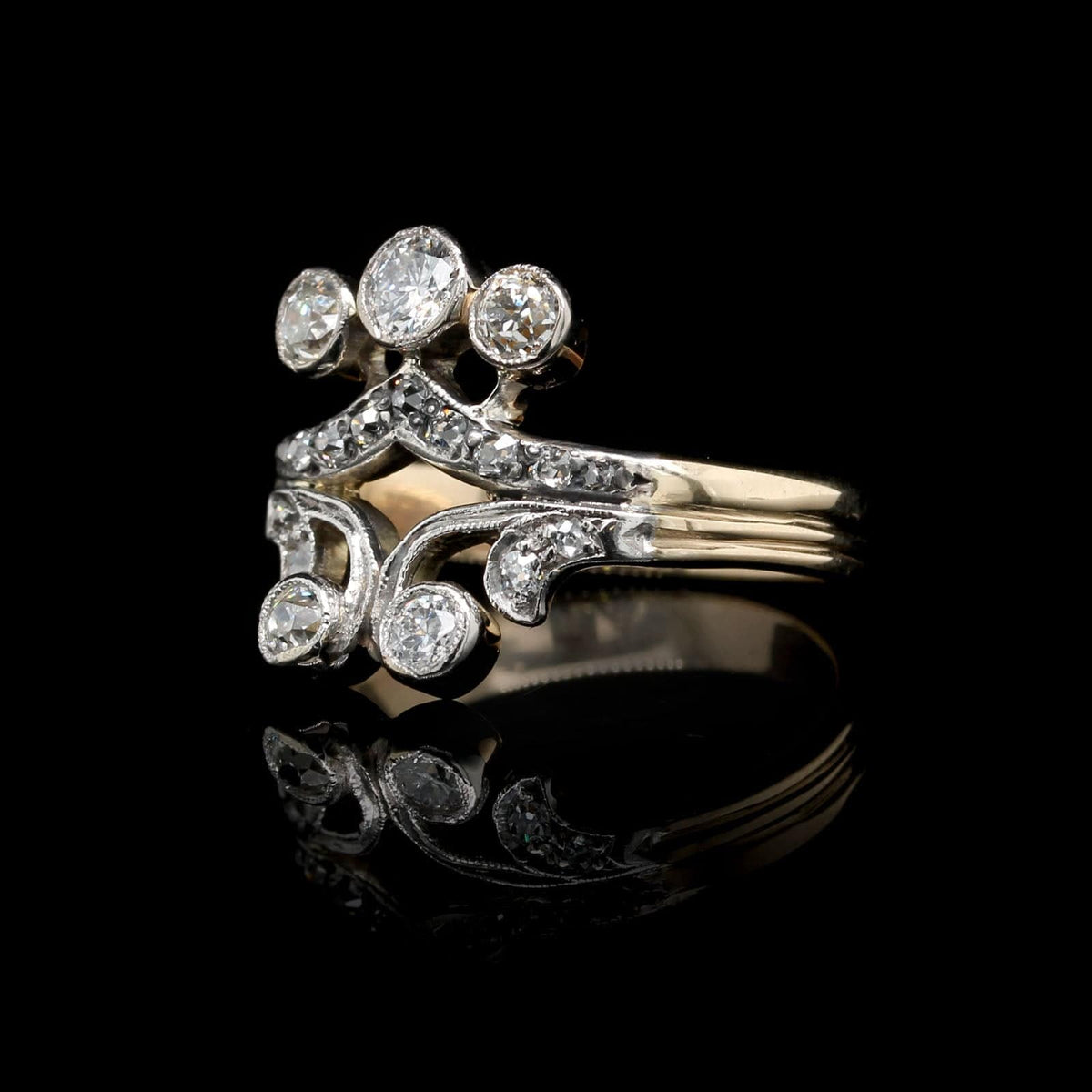 Vintage 14K Yellow Gold Estate Diamond Ring