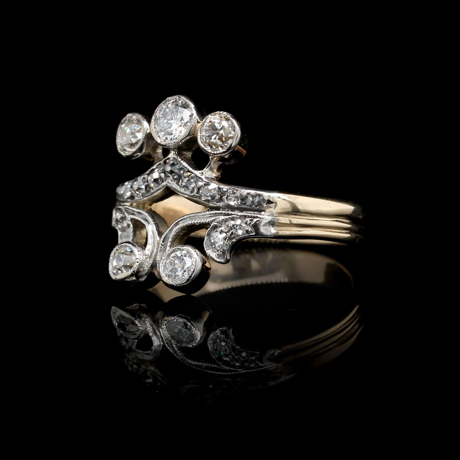 Vintage 14K Yellow Gold Estate Diamond Ring