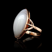 14K Rose Gold Estate Banded Agate Ring