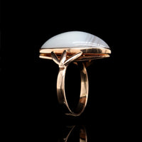 14K Rose Gold Estate Banded Agate Ring