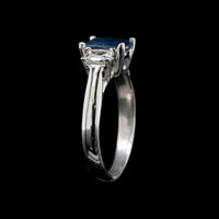 18K White Gold Estate Sapphire and Diamond Ring