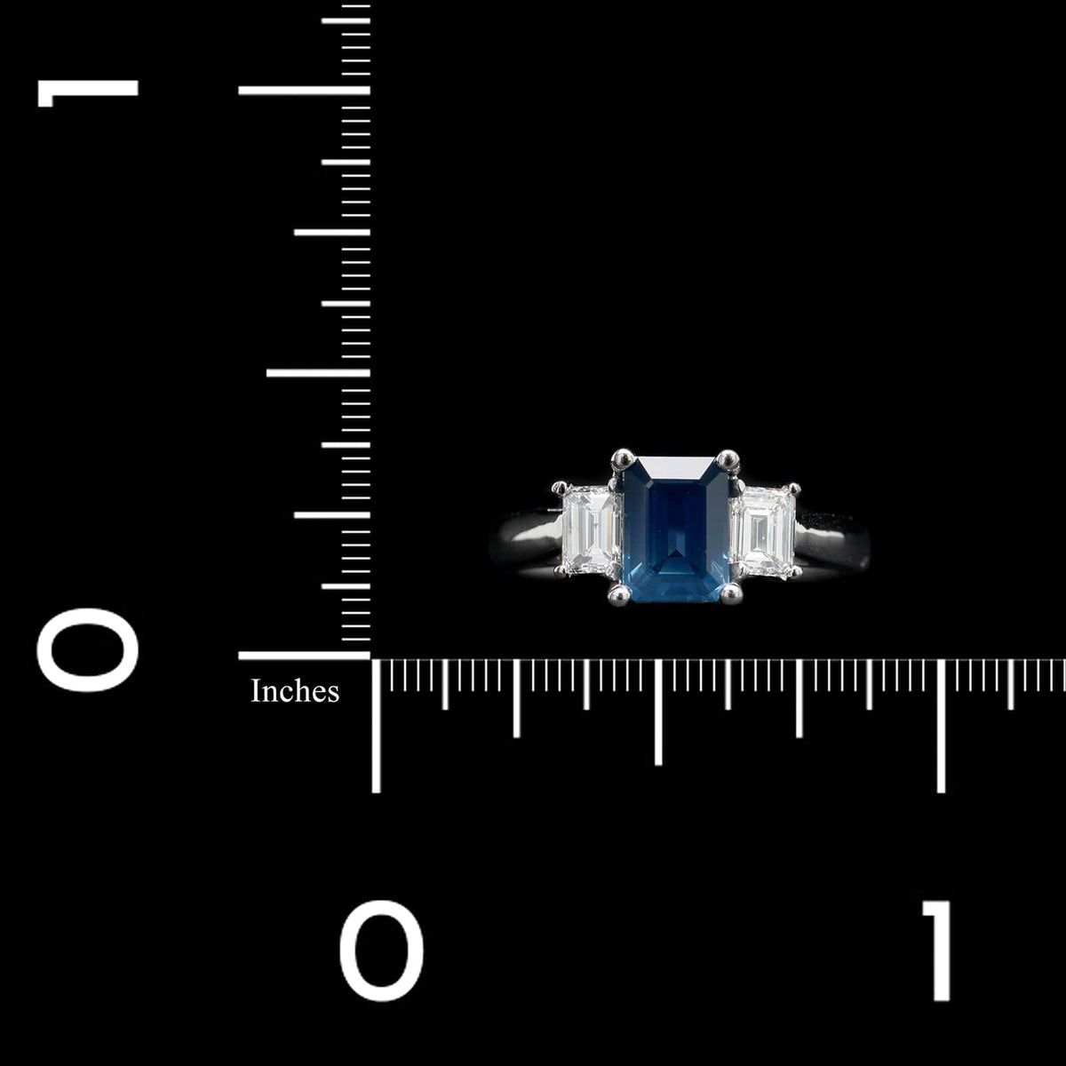 18K White Gold Estate Sapphire and Diamond Ring