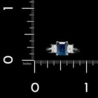 18K White Gold Estate Sapphire and Diamond Ring