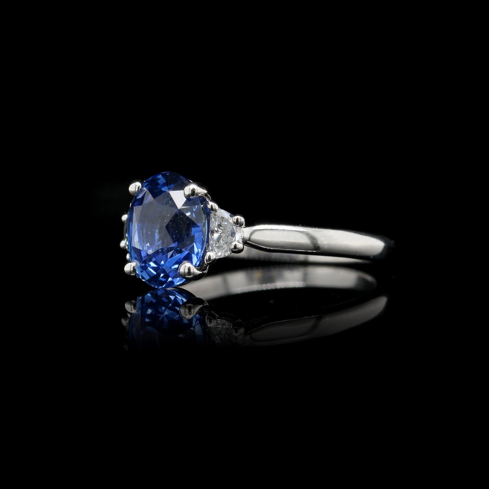 Platinum Estate Sapphire and Diamond Ring