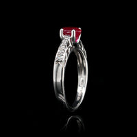 18K White Gold Estate Ruby and Diamond Ring