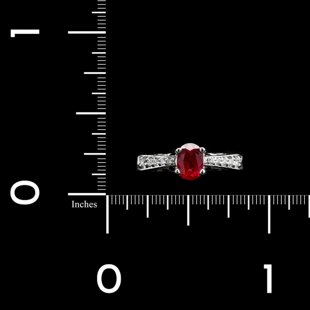 18K White Gold Estate Ruby and Diamond Ring