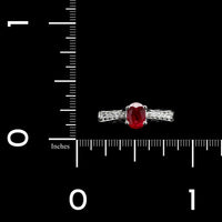 18K White Gold Estate Ruby and Diamond Ring