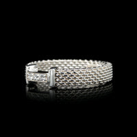 Tiffany & Co. Sterling Silver Estate Diamond Somerset Ring