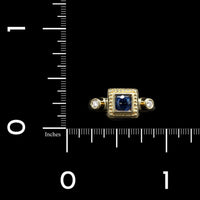 18K Yellow Gold Estate Sapphire and Diamond Ring