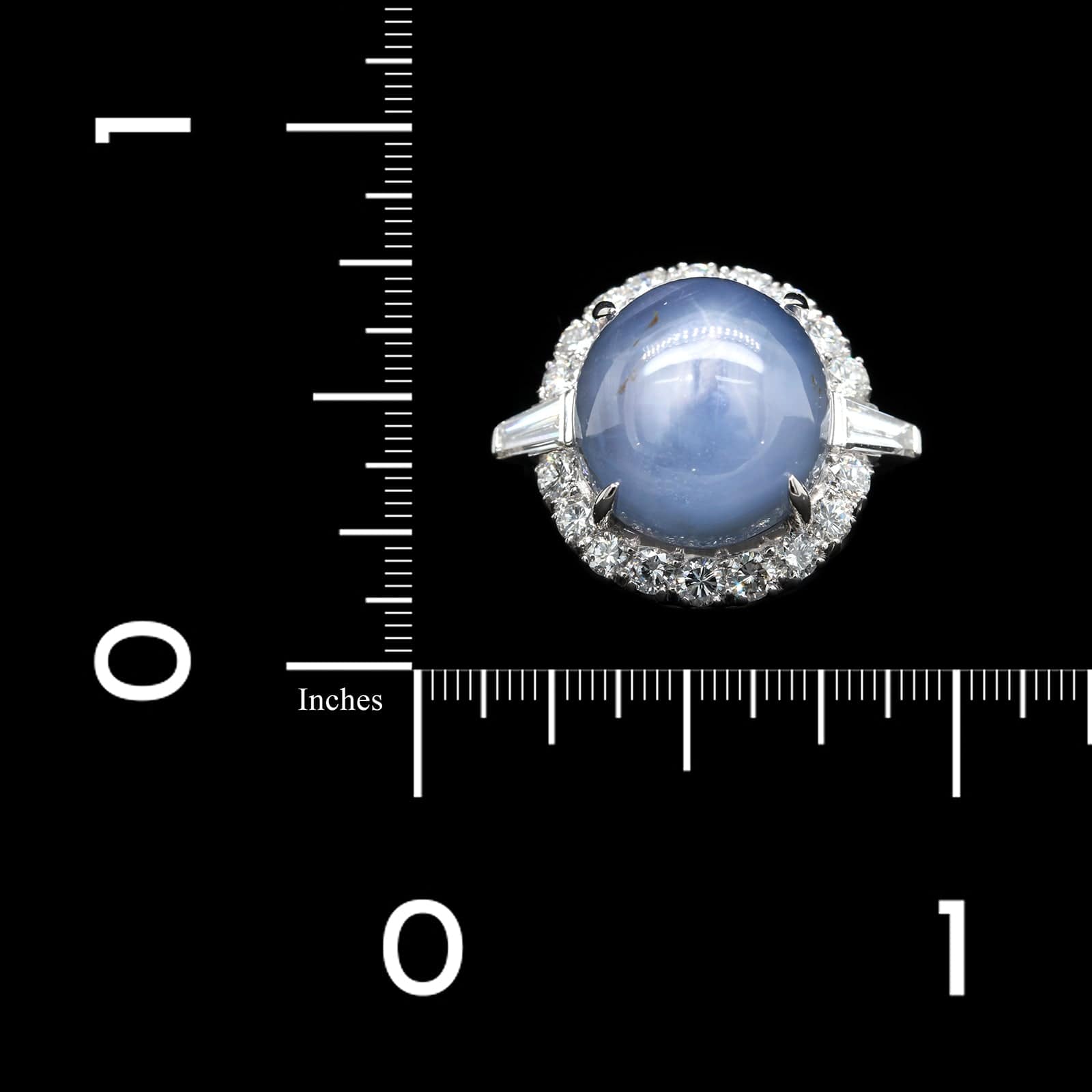 Platinum Estate Star Sapphire and Diamond Ring