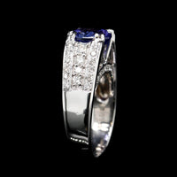 14K White Gold Estate Tanzanite and Diamond Ring