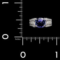 14K White Gold Estate Tanzanite and Diamond Ring