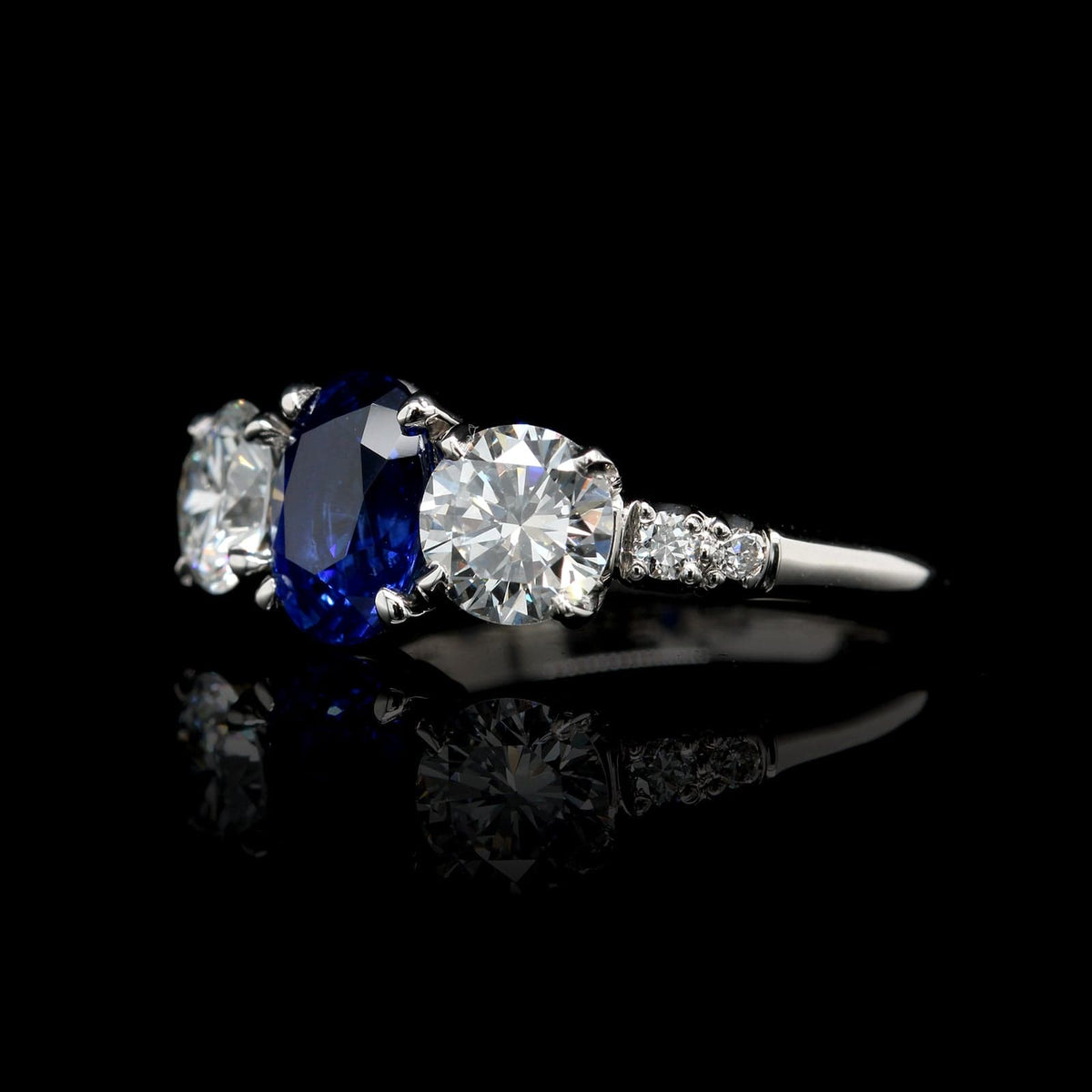 Platinum Estate Sapphire and Diamond Ring